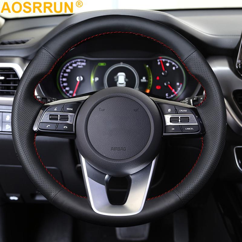 Hand-stitched Black Artificial Leather Steering Wheel Cover for Kia K5 Optima 2020 Cee'd Ceed 2020 Forte Cerato Car-Styling
Hand-stitched Black Artificial Leather Steering Wheel Cover for Kia K5 Optima 2020 Cee'd Ceed 2020 Forte Cerato Car-Styling