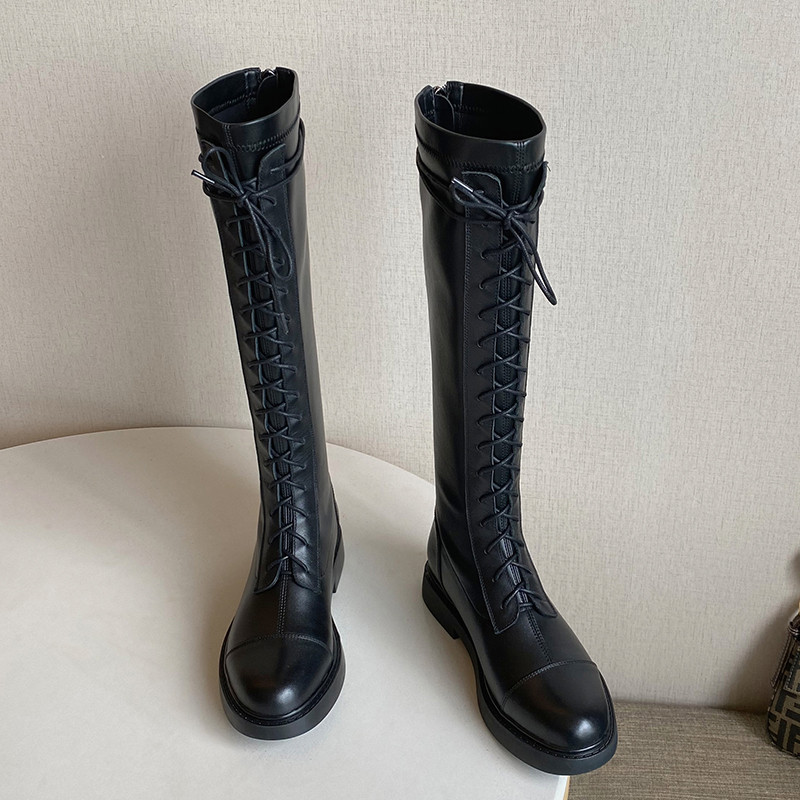 2021 New Women Knee High Boots Genuine Leather Autumn Winter Warm Low Heels Woman Round Toe Cross-tied Quality Shoes Cgtx, Beige
2021 New Women Knee High Boots Genuine Leather Autumn Winter Warm Low Heels Woman Round Toe Cross-tied Quality Shoes Cgtx, Beige