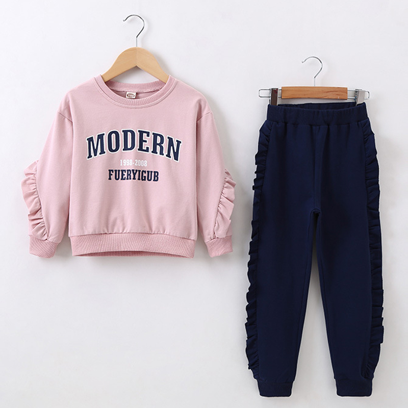 Bear Leader Teenager Girls Sets 2020 Autumn Brand New Fashion children Clothing Bow-knot Collar Shirt Top Casual Pant 4-13Y KidX1019