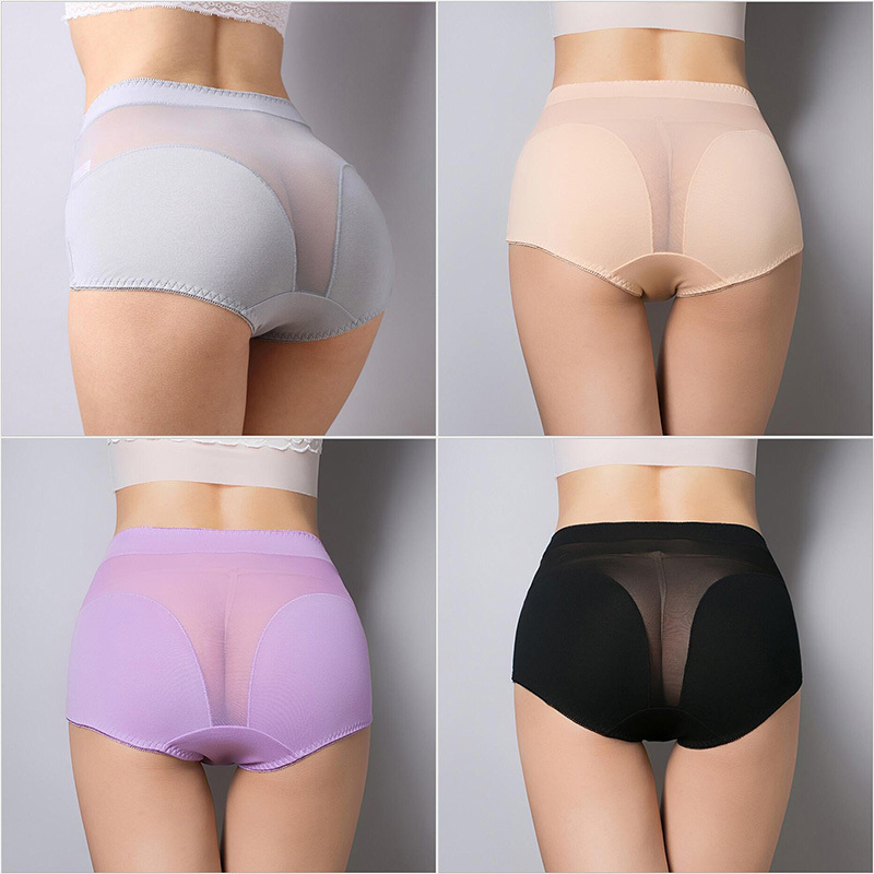 BllooBeell 4pcs Women Cotton Underwear Sexy Panties Hollow Out Lace Women's Briefs High-Rise Ladies Underpants Size L/XL/XXXL 201112