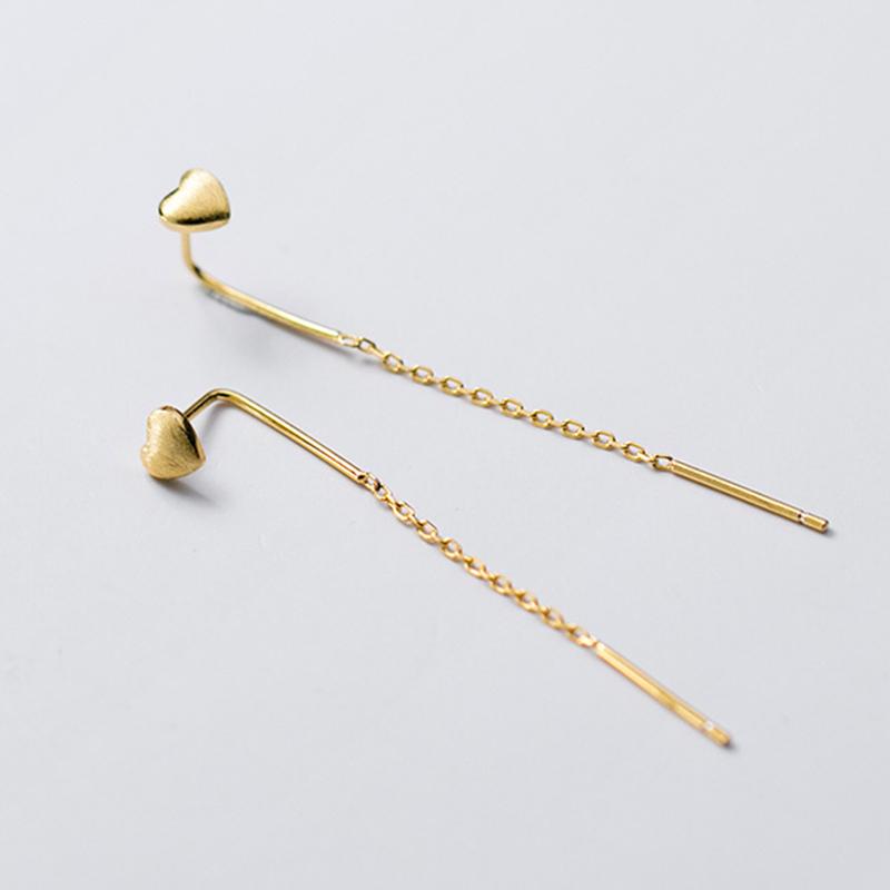 Exquisite Wire Drawing Love Heart S925 Sterling Silver Long Chain Earrings Gold Color Plated Ear Fine Jewelry
Exquisite Wire Drawing Love Heart S925 Sterling Silver Long Chain Earrings Gold Color Plated Ear Fine Jewelry