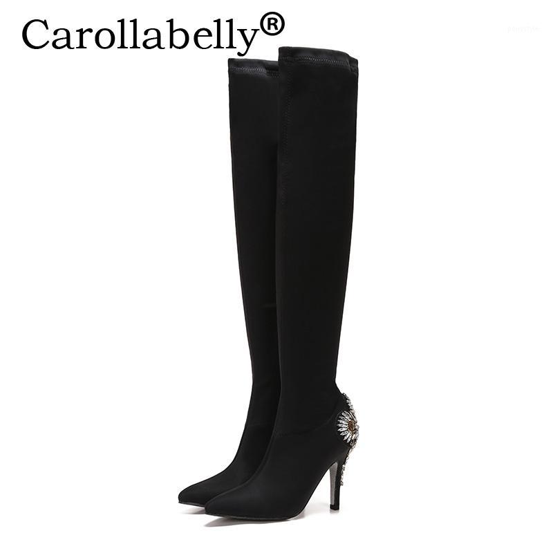Carollabelly High Heel Women Rhinestone Heel Boots Autumn Winter Over the Knee Black Boots For Women Flock Party shoes1
Carollabelly High Heel Women Rhinestone Heel Boots Autumn Winter Over the Knee Black Boots For Women Flock Party shoes1