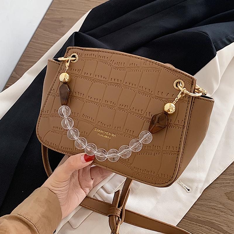 Small Stone Pattern Flap Bag PU Leather Shoulder Bags For Women Fashion Beaded Handle Female Trending Bag High Quality Handbags, Black
Small Stone Pattern Flap Bag PU Leather Shoulder Bags For Women Fashion Beaded Handle Female Trending Bag High Quality Handbags, Black