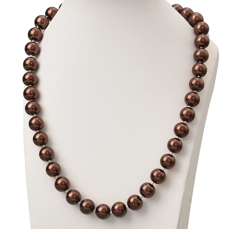 Simple Style 10mm Dark Brown Pearls Necklace Suitable For Elegant Ladies Gifts Synthetic Pearls Chain Necklace 18inch H849
Simple Style 10mm Dark Brown Pearls Necklace Suitable For Elegant Ladies Gifts Synthetic Pearls Chain Necklace 18inch H849