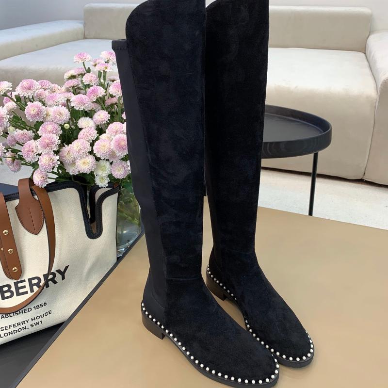 Winter Women Knee High Long Boots Leather And Stretch Fabric Round Toe Shoes for Women Pearl Low Heel Zapatos De Mujer 2020, As pics
Winter Women Knee High Long Boots Leather And Stretch Fabric Round Toe Shoes for Women Pearl Low Heel Zapatos De Mujer 2020, As pics