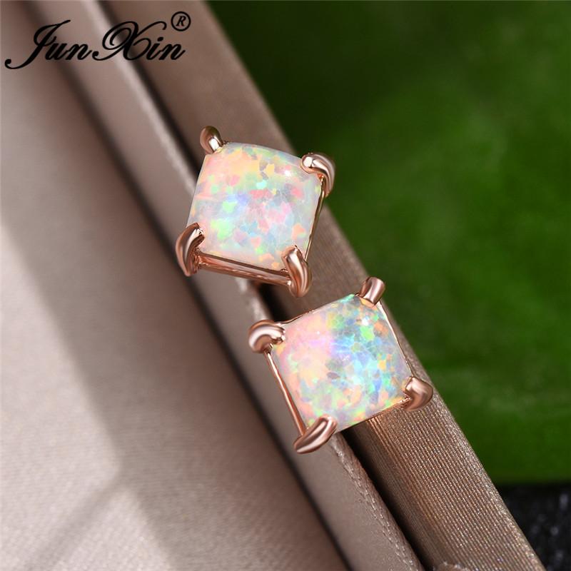 Stud Vintage Female White Fire Opal Earrings Rose Gold Princess Square Stone For Women Birthstone Wedding Ear Studs
Stud Vintage Female White Fire Opal Earrings Rose Gold Princess Square Stone For Women Birthstone Wedding Ear Studs