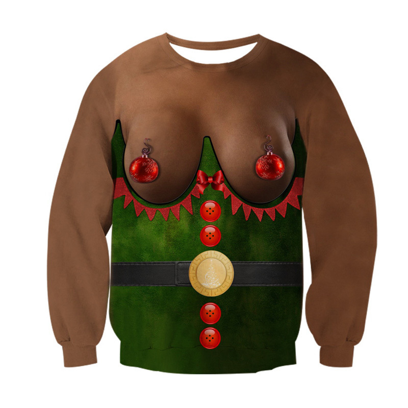 2020 Ugly Christmas Sweater Santa Claus Printed Loose Sweater Men Women Pullover Christmas Novelty Autumn Winter Tops Clothing T200101