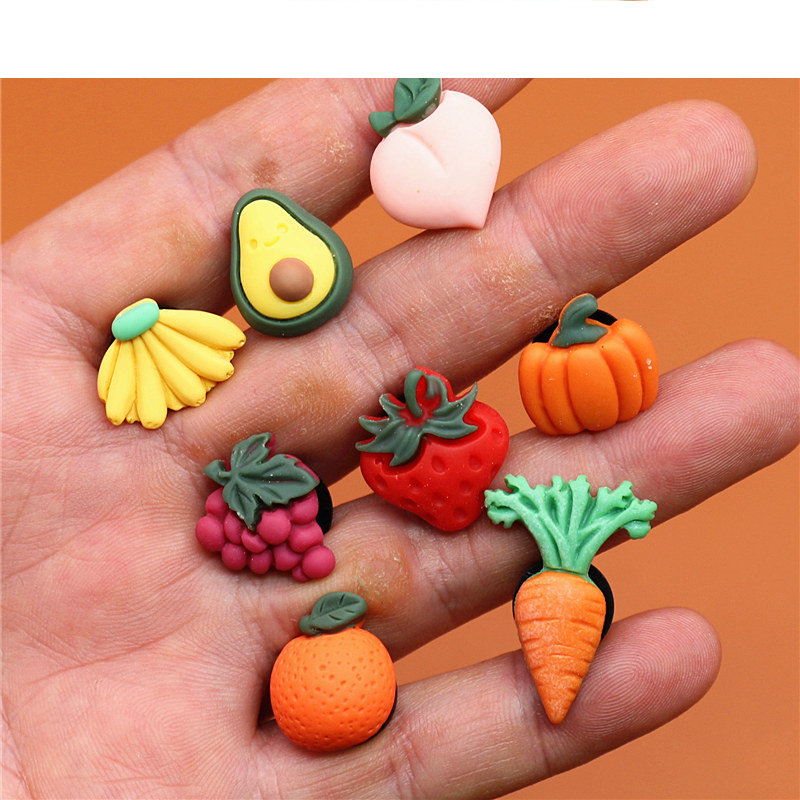 Novel Cute Mini Shoe Charms Accessories Simulation Fruits Vegetables Shoe Decorations Kid's X-mas Gifts