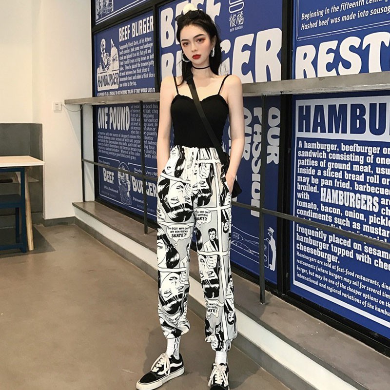 Women Pants Loose Sports Casual Beam Foot Harem Pants Comics Printed Joggers Pants Mens Hip Hop Casual Trousers 201113
Women Pants Loose Sports Casual Beam Foot Harem Pants Comics Printed Joggers Pants Mens Hip Hop Casual Trousers 201113