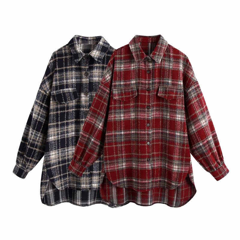 2021 New Vintage Tweed Plaid Women Autumn Patch Pocket Coat Collared Sleeve Button Up Shirt Style Long Jacket Coa P4ot, Red
2021 New Vintage Tweed Plaid Women Autumn Patch Pocket Coat Collared Sleeve Button Up Shirt Style Long Jacket Coa P4ot, Red