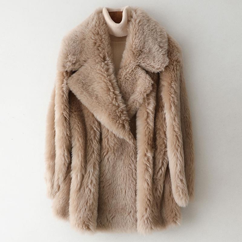 Wool 2021 Women Winter Real Fur Warm Tan Jacket Coat Oversized Office Lady Middle Length Fashion Turn-Down Collar Female Clothes
Wool 2021 Women Winter Real Fur Warm Tan Jacket Coat Oversized Office Lady Middle Length Fashion Turn-Down Collar Female Clothes