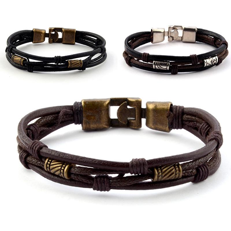 HI MAN European Vintage Handmade Multi-layer Leather Bracelet For Men Trend Party Jewelry Wristband Friendship Gift
HI MAN European Vintage Handmade Multi-layer Leather Bracelet For Men Trend Party Jewelry Wristband Friendship Gift