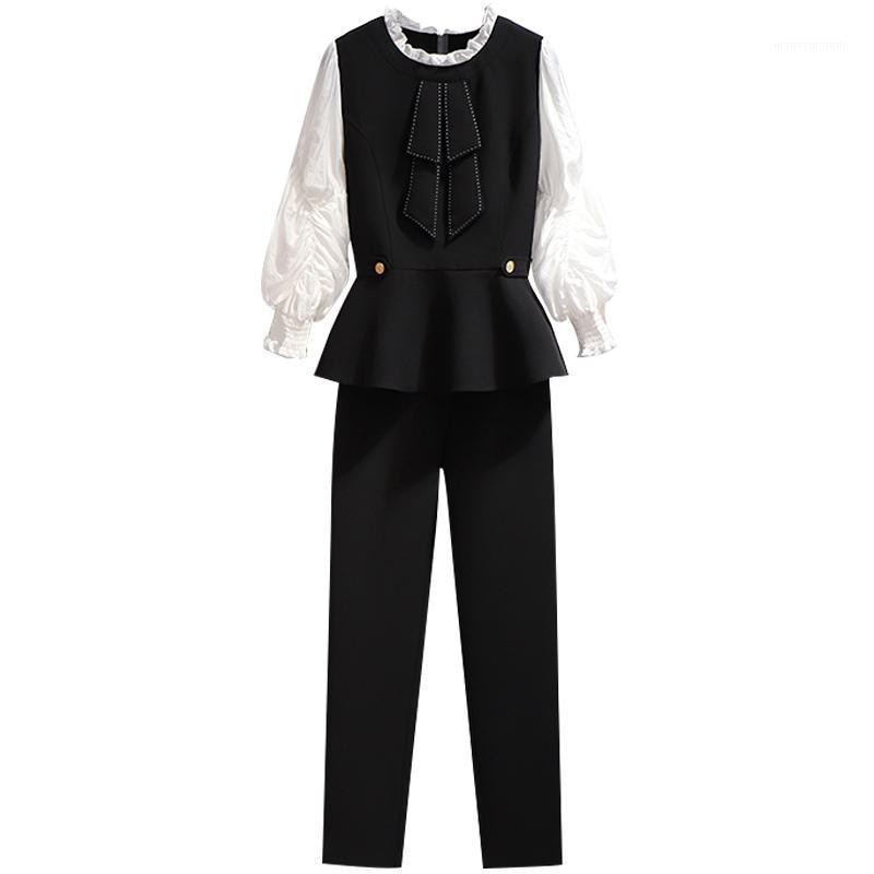 High Quality Autumn 2020 New Women' Falbala Blouse Top Black Pants Leisure Suit Office Lady Outfit 2 Pcs Set Clothing Trousers1, Black set
High Quality Autumn 2020 New Women' Falbala Blouse Top Black Pants Leisure Suit Office Lady Outfit 2 Pcs Set Clothing Trousers1, Black set