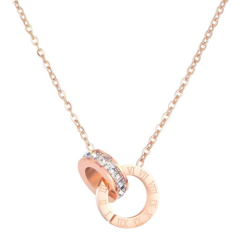 Fashion White Red Green Black Color Zircon Circle Pendant Necklace Stainless Steel Chain Rose Gold Jewelry Gift for Women Girls
Fashion White Red Green Black Color Zircon Circle Pendant Necklace Stainless Steel Chain Rose Gold Jewelry Gift for Women Girls