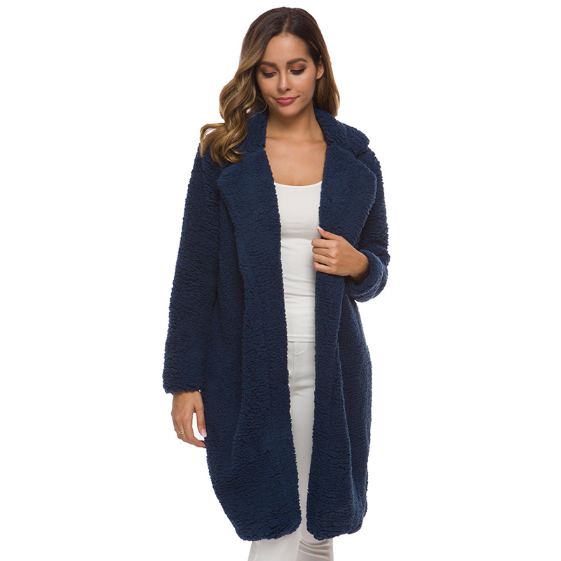 Lossky Coats Trench Fashion Long Autumn Winter Warm Tops Cardigan Plus Size Women Clothes Plush Windbreakers Blouson Female 201211
