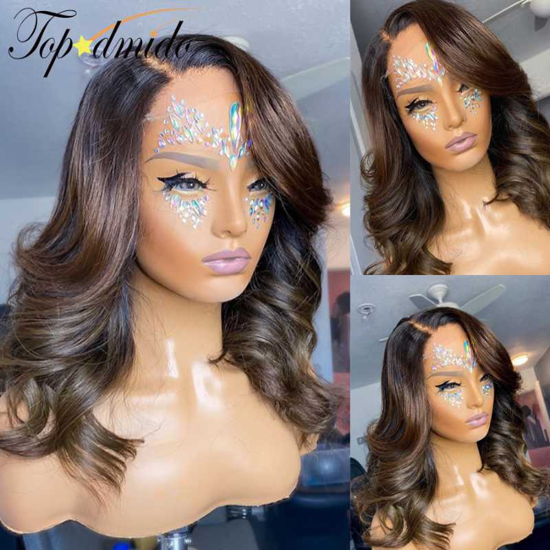 Topodmido Ombre Color 1B Brown 13*6 Lace Front Wigs With Pre Plucked Hairline Long Body Wave Peruvian Remy Human Hair Wig 150%, Black;brown
Topodmido Ombre Color 1B Brown 13*6 Lace Front Wigs With Pre Plucked Hairline Long Body Wave Peruvian Remy Human Hair Wig 150%, Black;brown