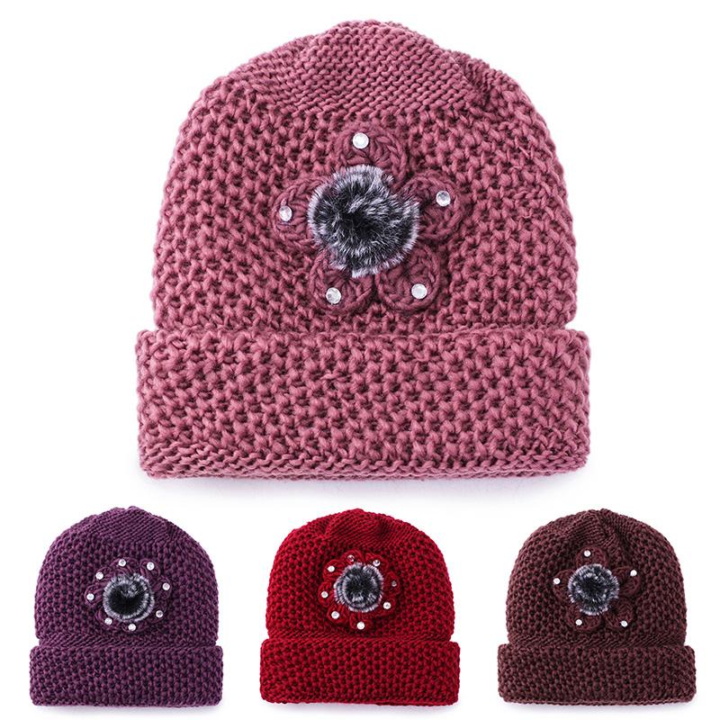 Winter Autumn Women Knitted Hat Warm Floral Bonnet Wool Mixed Fur Warm Hat Outdoor Knitted Hats Female Headwear Cap, Red
Winter Autumn Women Knitted Hat Warm Floral Bonnet Wool Mixed Fur Warm Hat Outdoor Knitted Hats Female Headwear Cap, Red