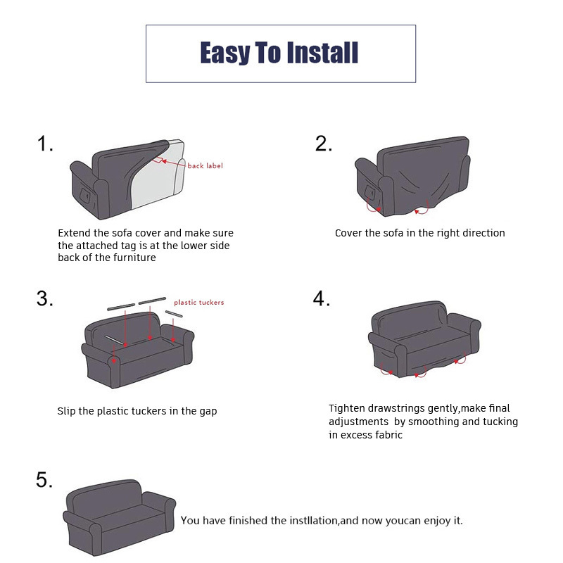 Gray leather Sofa Cover Set Stretch Elastic Sofa Covers for Living Room Couch Covers Sectional Corner L Shape Furniture Covers LJ27645135