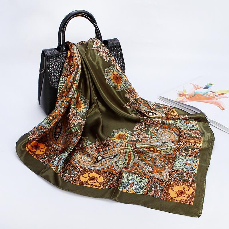 Head/Hair Scarf Women Print Silk Satin Hijab Scarfs 90cm*90cm Square Paisley Shawls Neckerchief Headband Scarves Handkerchief1 
Head/Hair Scarf Women Print Silk Satin Hijab Scarfs 90cm*90cm Square Paisley Shawls Neckerchief Headband Scarves Handkerchief1