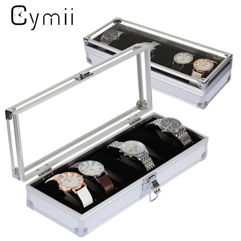 Cymii Watch Box Case 6 Grid Insert Slots Jewelry Watches Display Storage Box Case Aluminium Watch Jewelry Decoration, Black;blue
Cymii Watch Box Case 6 Grid Insert Slots Jewelry Watches Display Storage Box Case Aluminium Watch Jewelry Decoration, Black;blue