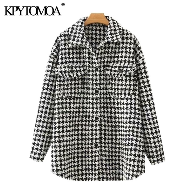 KPYTOMOA Women Fashion Oversized Houndstooth Frayed Tweed Jacket Coat Vintage Long Sleeve Pockets Female Outerwear Chic Top 201112, As picture
KPYTOMOA Women Fashion Oversized Houndstooth Frayed Tweed Jacket Coat Vintage Long Sleeve Pockets Female Outerwear Chic Top 201112, As picture