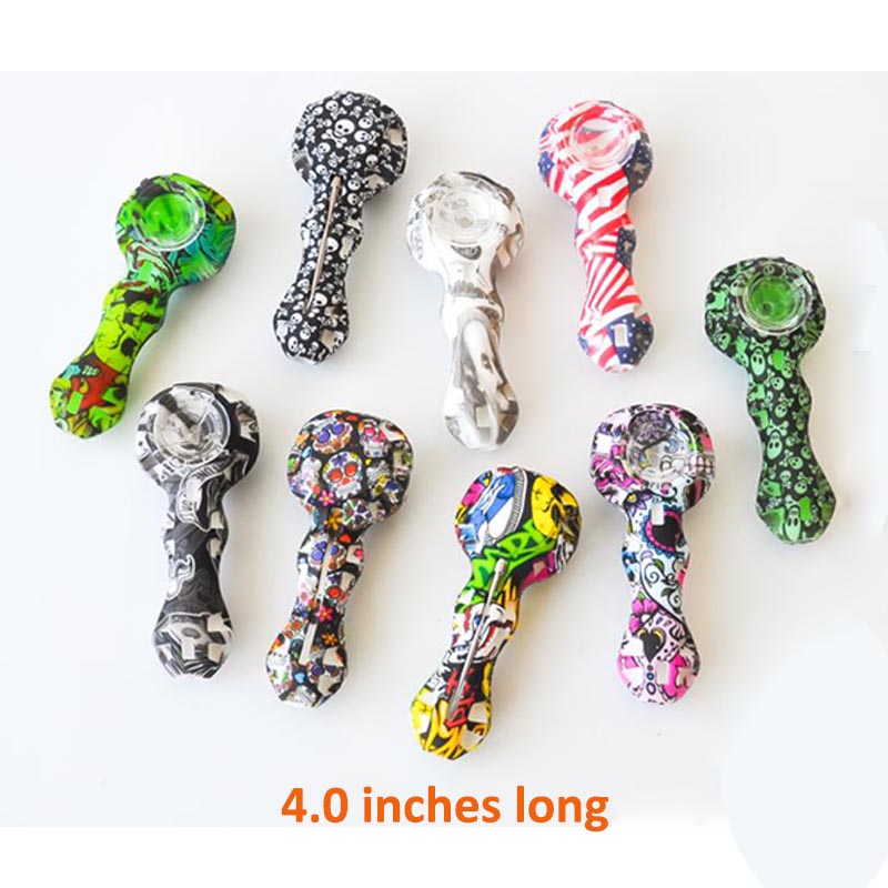 Silicone Pipe Spoon Hand Herb Pipe 4.0inches Colorful Dry Herb Tobacco Pipes for Smoking Accessories with Metal Screen Filter Glass Bowl
Silicone Pipe Spoon Hand Herb Pipe 4.0inches Colorful Dry Herb Tobacco Pipes for Smoking Accessories with Metal Screen Filter Glass Bowl
