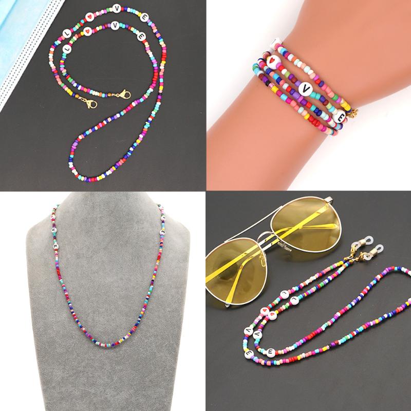Handmade Letter Bead Chain Face Mask Chain Necklace Anti-skid Glasses Rope Neck Sunglasses Mask Lanyard Women Jewelry
Handmade Letter Bead Chain Face Mask Chain Necklace Anti-skid Glasses Rope Neck Sunglasses Mask Lanyard Women Jewelry