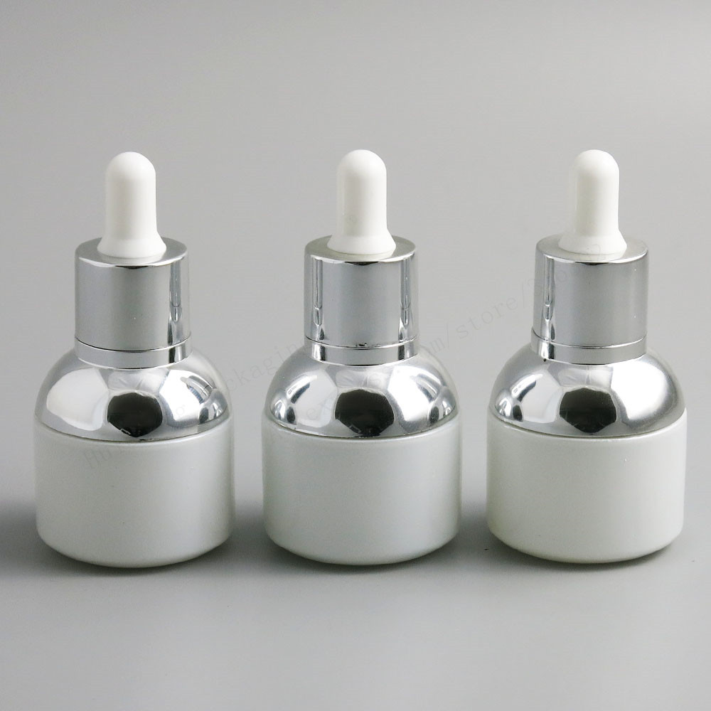20 x 30ml Empty Pear White Glass Drop Bottle With Silver Aluminum Clourse Rubber 1oz Cosmetic Container
20 x 30ml Empty Pear White Glass Drop Bottle With Silver Aluminum Clourse Rubber 1oz Cosmetic Container