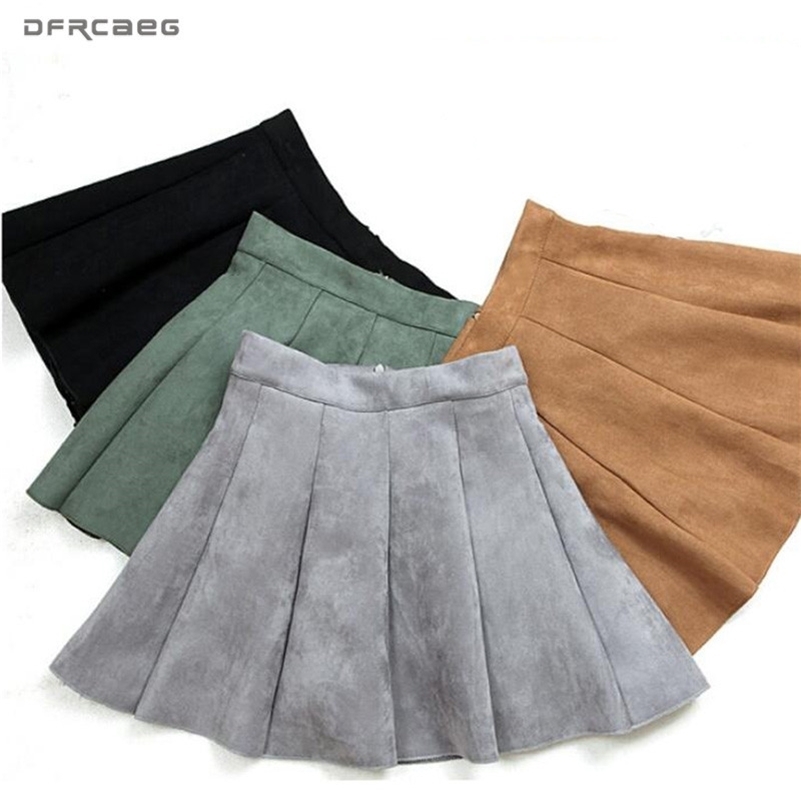5 Colors Autumn Winter Women Mini Pleated Skirt Suede Solid High Waist School Girls A-Line Saia Female Short Skater Skirts Y200326, Green
5 Colors Autumn Winter Women Mini Pleated Skirt Suede Solid High Waist School Girls A-Line Saia Female Short Skater Skirts Y200326, Green