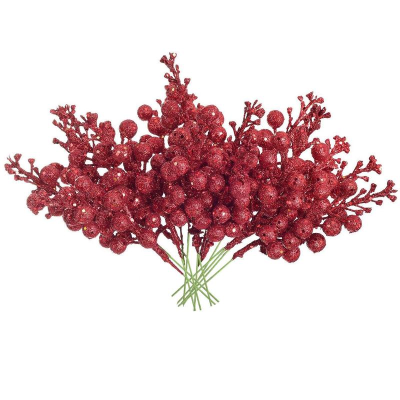 BMBY-30 Pcs Artificial Berry Twig Stem Berry Wired Stems Holly Berries Artificial Flower Decor for Christmas Tree Decorations, Red
BMBY-30 Pcs Artificial Berry Twig Stem Berry Wired Stems Holly Berries Artificial Flower Decor for Christmas Tree Decorations, Red