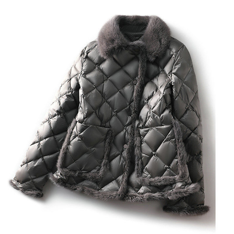 Parka Women Plus Size Padded Coat Winter Down Cotton Padded Clothes Artificial Mink Hair Splicing Warm Parkas Jackets Woman 201214