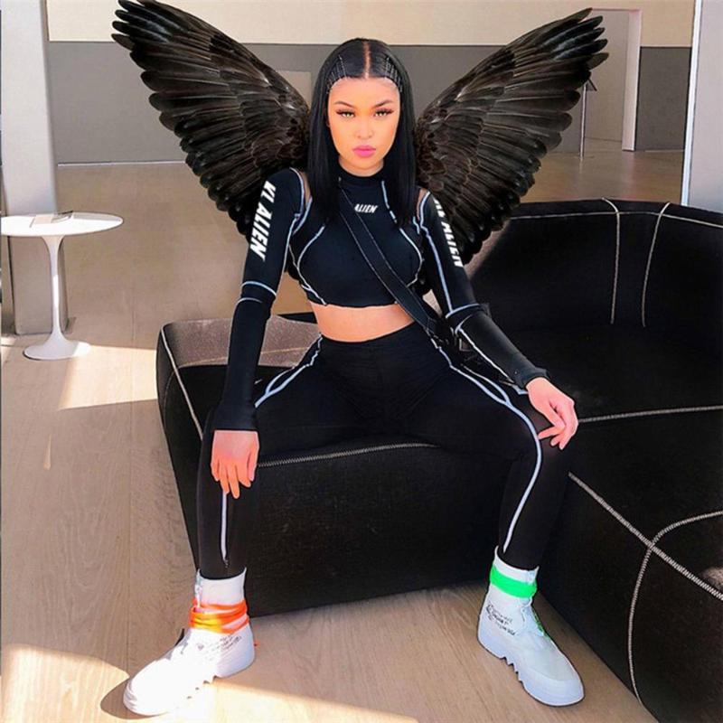 women fitness sporting two pieces set letter print turtleneck top leggings striped patchwork 2020 fashion 2 pcs tracksuits
women fitness sporting two pieces set letter print turtleneck top leggings striped patchwork 2020 fashion 2 pcs tracksuits