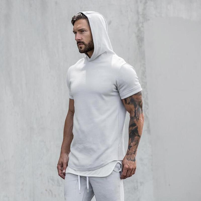 Sport T Shirt Men Cotton Short Sleeve Hooded Sweatshirt Running T-Shirt Sportswear Bodybuilding Fitness Shirt slim fit Gym, White
Sport T Shirt Men Cotton Short Sleeve Hooded Sweatshirt Running T-Shirt Sportswear Bodybuilding Fitness Shirt slim fit Gym, White