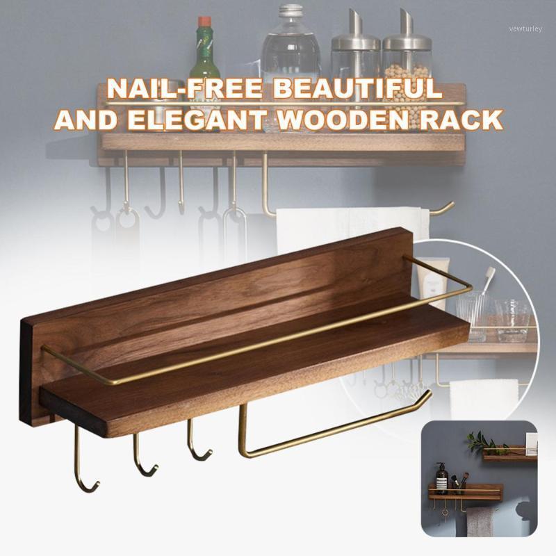 Wooden Floating Shelves Wall-Mounted Rustic Wall Shelves with Hangers for Kitchen Bathroom 35P1
Wooden Floating Shelves Wall-Mounted Rustic Wall Shelves with Hangers for Kitchen Bathroom 35P1
