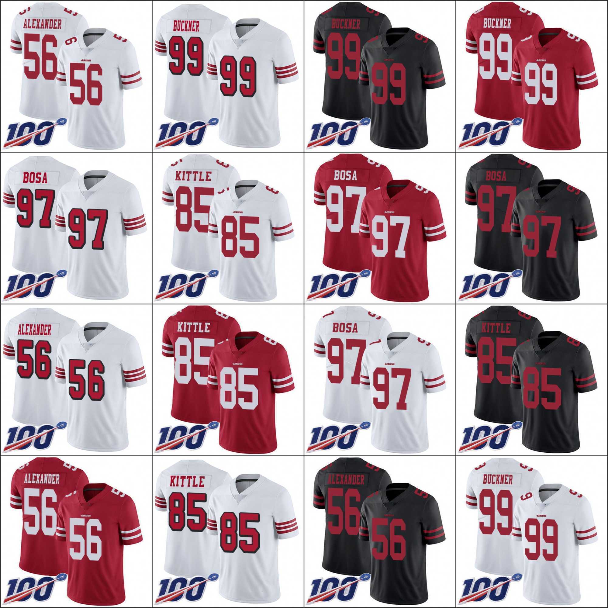San Francisco's 49ers's Men 85 George Kittle 56 Kwon Alexander 97 Nick Bosa 99 DeForest Buckner Women Youth 100th Limited Jersey, Black
San Francisco's 49ers's Men 85 George Kittle 56 Kwon Alexander 97 Nick Bosa 99 DeForest Buckner Women Youth 100th Limited Jersey, Black