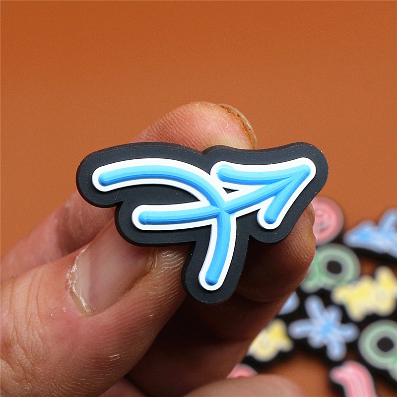 12 Constellation Symbols PVC Shoe Charms Cute Scorpio Leo Virgo Shoe Buckle Decoration fit sandals Kids X-mas Gift