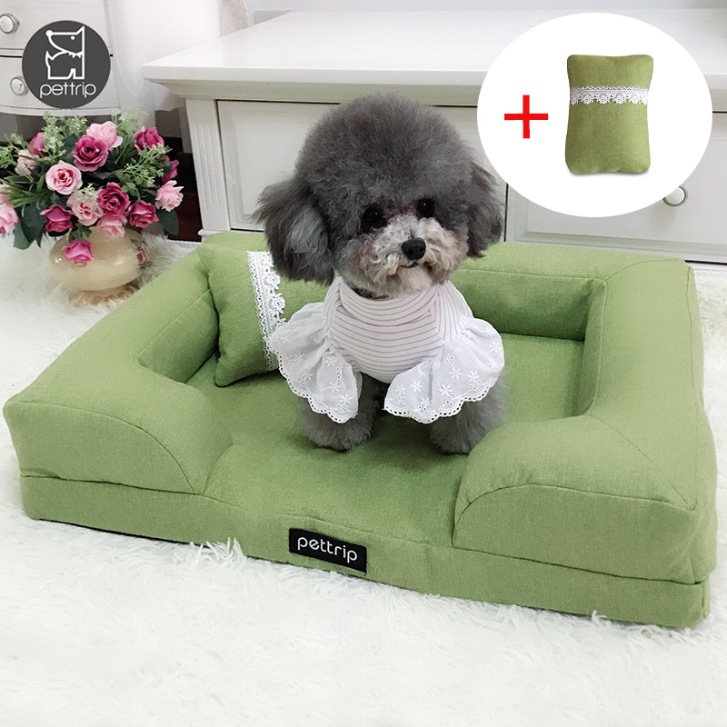 Elegant Cat Kennel Cushion Mat Removable Big Dog Bed Lounge Sofa Pet Beds For Small Medium Dogs 210224