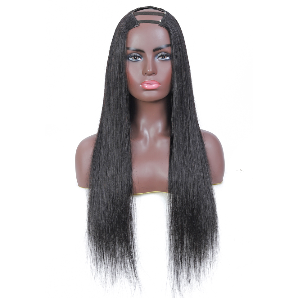 Brazilian U Part Wig Straight 150% Density Human Hair Upart Wigs Can Be Permed