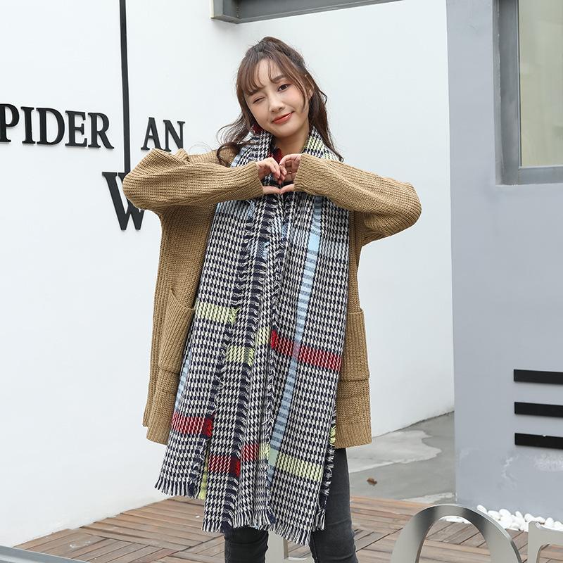 Scarves 2021Women's Cashmere Scarf Autumn And Winter Fashion All-match Korean-Style Rainbow Striped Plaid Mid-Length Warming
Scarves 2021Women's Cashmere Scarf Autumn And Winter Fashion All-match Korean-Style Rainbow Striped Plaid Mid-Length Warming