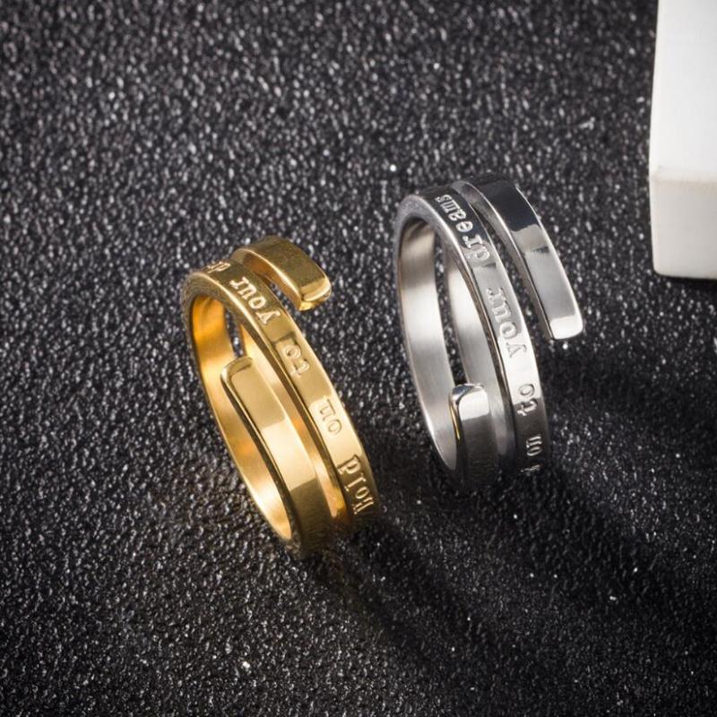 2019 Men Inspirational Ring Jewelry 1pc Custom Sayings Engraved 316L Stainless Steel Wire Finger Ring Titanium Wrap1
2019 Men Inspirational Ring Jewelry 1pc Custom Sayings Engraved 316L Stainless Steel Wire Finger Ring Titanium Wrap1