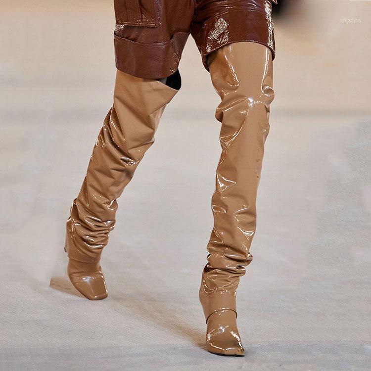 Autumn Fashion Women's Shoes Elegant Nky Heels Blue Brown Nude Shiny Leather Over The Knee Boots 411
Autumn Fashion Women's Shoes Elegant Nky Heels Blue Brown Nude Shiny Leather Over The Knee Boots 411