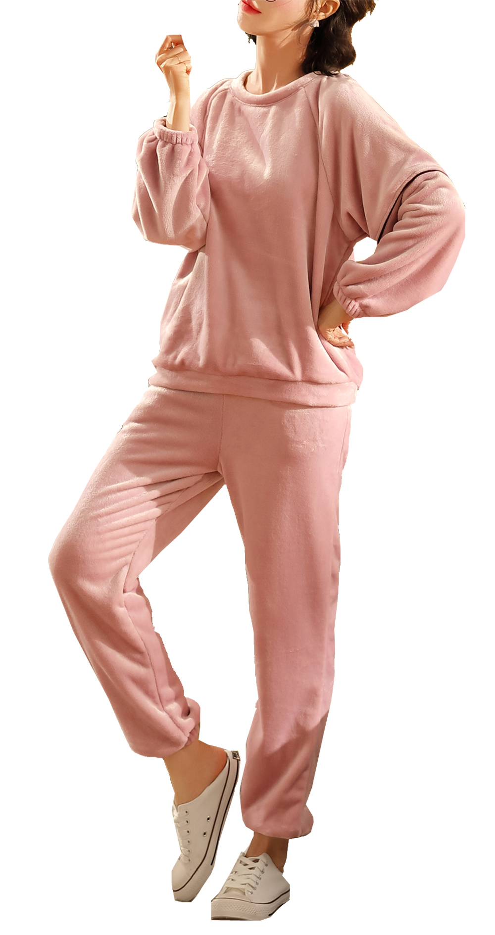 Winter Pyjamas Women Fleece Long Sleeve Loungewear Sets Girls Pjs Nightwear Long Bat Sleeve Round Neck Sleepwear with Pockets, Five colors
Winter Pyjamas Women Fleece Long Sleeve Loungewear Sets Girls Pjs Nightwear Long Bat Sleeve Round Neck Sleepwear with Pockets, Five colors