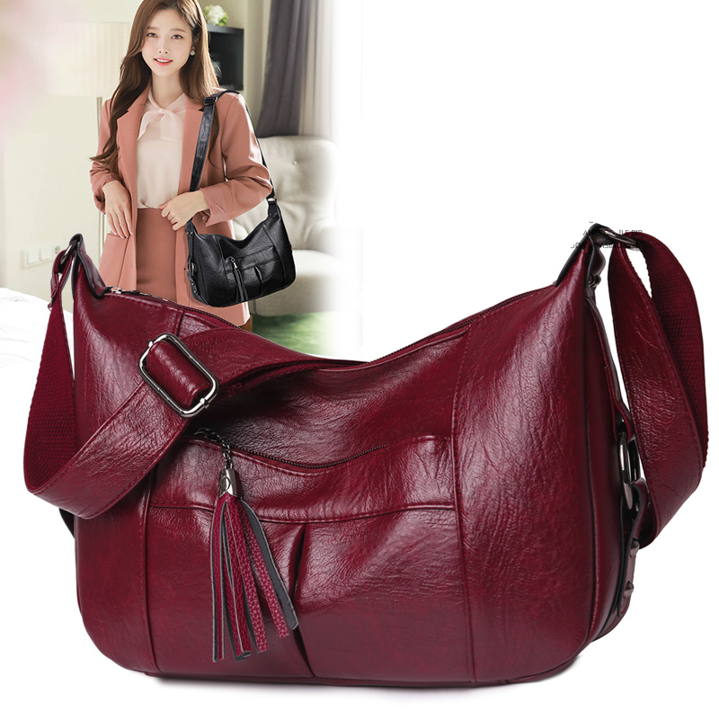 New 2020 Hot Luxury tassel Handbag Women Bags High Quality Leather Crossbody Bags Ladies Tote Large Capacity Female Shoulder Bag, Black
New 2020 Hot Luxury tassel Handbag Women Bags High Quality Leather Crossbody Bags Ladies Tote Large Capacity Female Shoulder Bag, Black