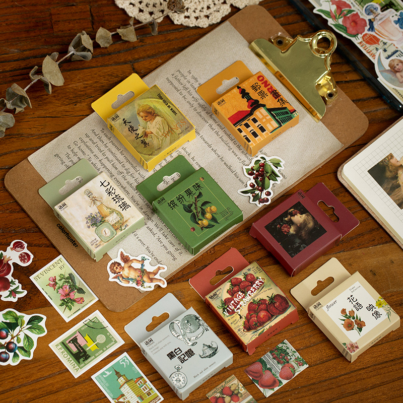 50pcs/box Vintage stamp Stickers Set Flowers Angel painting Decorative collage Scrapbooking back to school Stick Label Album
50pcs/box Vintage stamp Stickers Set Flowers Angel painting Decorative collage Scrapbooking back to school Stick Label Album
