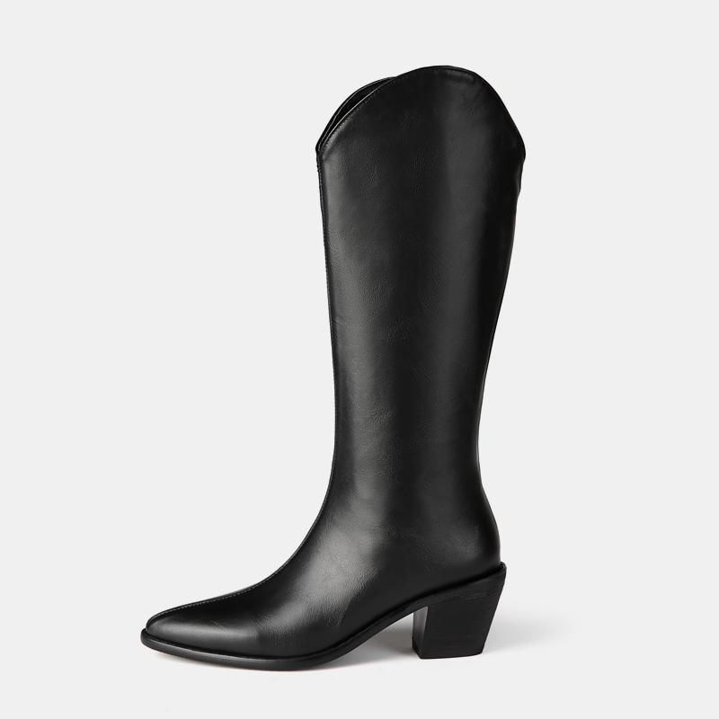 Arden Furtado 2020 winter fashion Pointed toe Chunky heels Side zipper PU White brown black Knee high boots Women's boots1
Arden Furtado 2020 winter fashion Pointed toe Chunky heels Side zipper PU White brown black Knee high boots Women's boots1