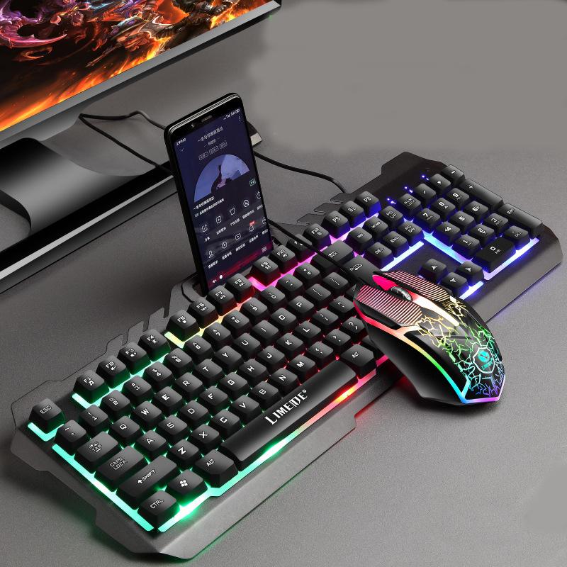 Gaming keyboard Mouse Combos LED Backlit USB Wired Mechanical Keyboard Mouse Set with Phone Holder for PC Computer Gamer
Gaming keyboard Mouse Combos LED Backlit USB Wired Mechanical Keyboard Mouse Set with Phone Holder for PC Computer Gamer