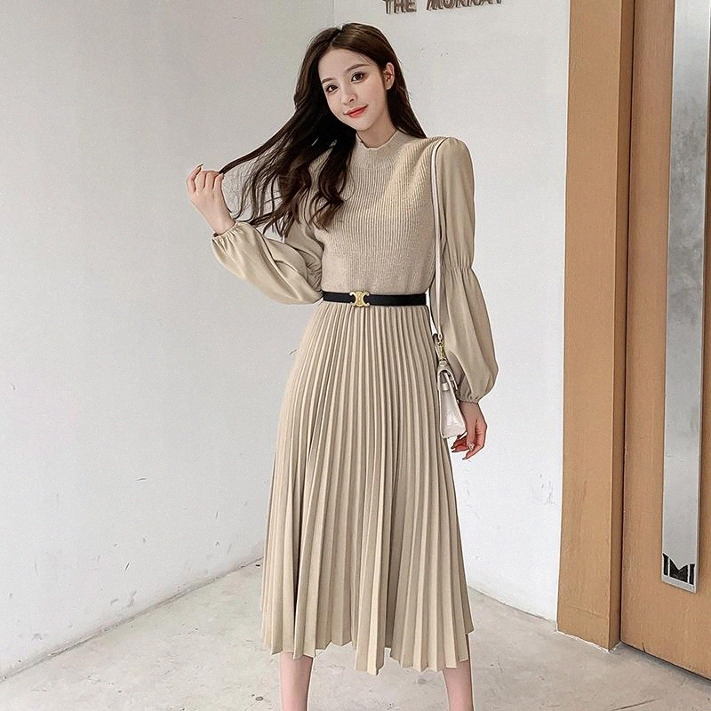 JXMYY Korean version of knitted long skirt female French retro temperament thick sweater stitching pleated inner skirt #We5a, Black;gray
JXMYY Korean version of knitted long skirt female French retro temperament thick sweater stitching pleated inner skirt #We5a, Black;gray