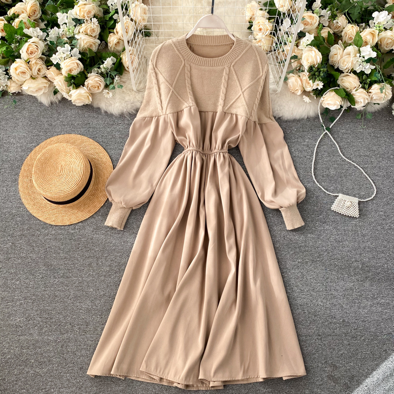 2021 New women knitted in puff neck the line dressed solid autumn elastic long dress 7Z71, Green
2021 New women knitted in puff neck the line dressed solid autumn elastic long dress 7Z71, Green