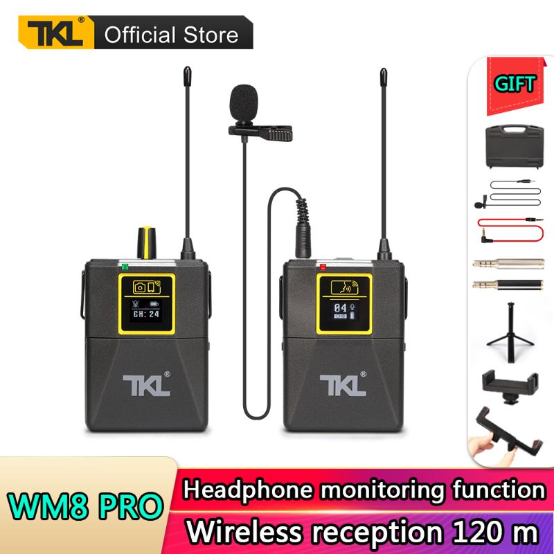 TKL Wireless Headset monitor Lavalier Microphone System Wireless Lapel Mic for Phone SLR Camera Youtube Podcast Video Recording
TKL Wireless Headset monitor Lavalier Microphone System Wireless Lapel Mic for Phone SLR Camera Youtube Podcast Video Recording
