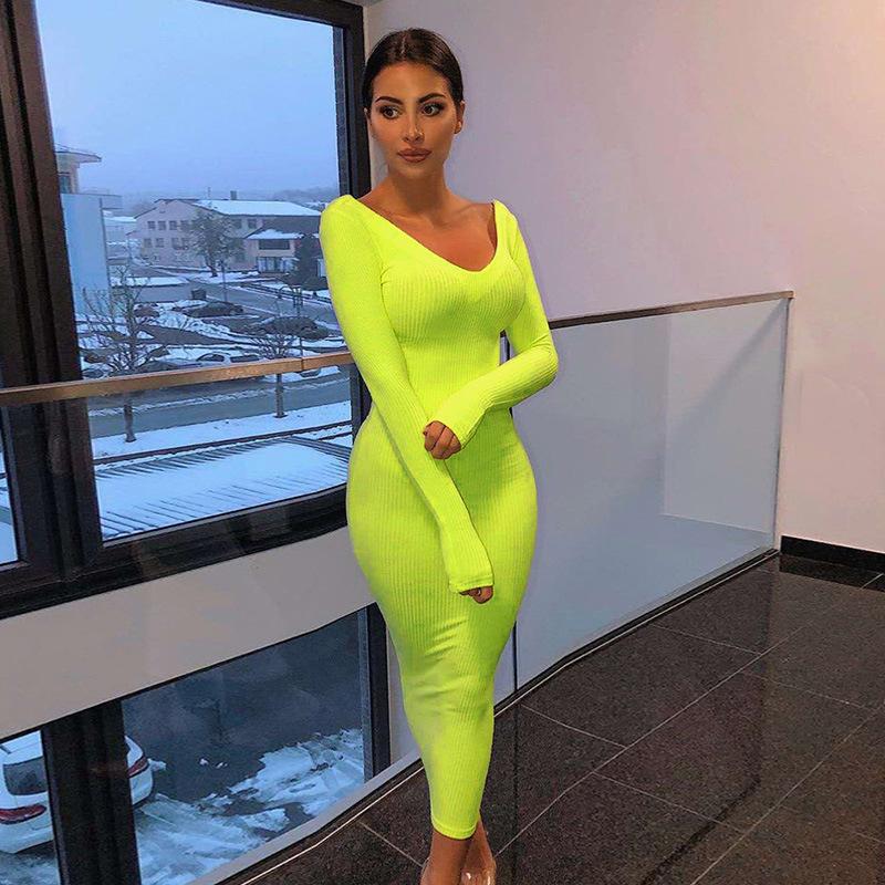 2020 Female Dress Solid Color Deep V-Neck Long Sleeve Comfortable Simple Knitted Fabric Dress One-Piece for Women /M/L/XL, Pink
2020 Female Dress Solid Color Deep V-Neck Long Sleeve Comfortable Simple Knitted Fabric Dress One-Piece for Women /M/L/XL, Pink